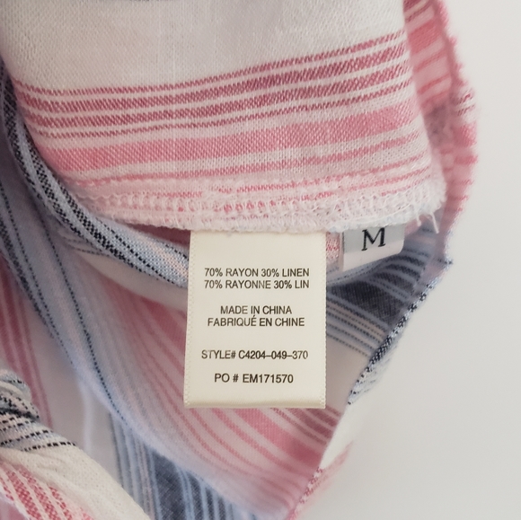 Cloth & Stone Anthropologie Striped Frayed Top - Picture 7 of 8